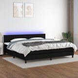  The Living Store Box spring postelja z vzmetnico LED črna 200x200 cm blago - Box Spring Postelja, (21500966) Cene