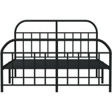 vidaXL Metalni okvir kreveta uzglavlje i podnožje crni 135x190 cm | shoptok.hr