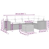 vidaXL 6-dijelni set vrtnih sofa s jastucima bež od poliratana | shoptok.hr