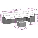  Vrtna garnitura - 7-dijelni set vrtnih sofa od poliratana s jastucima crni - Crna kutna + 2x Sofa + 3x srednja + stol 1 | shoptok.hr
