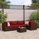 Maison Chic Seti vrtnega pohištva - Vrtna garnitura - Vrtni pohištvo set 6-delna z blazinami rjav poli ratan, (21806228) | Shoptok.si