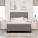  Postelja s škatlastim vzmetenjem z vzmetnico Taupe 140x190 cm Tkanina, (22083077) | Shoptok.si