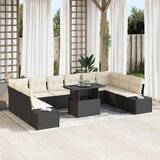 vidaXL Set vrtnih sofa Set od 11 Krem jastuci, crni okvir Cijene