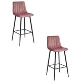  Set 2 POZZA barske stolice - Tamno Ružičasti Baršun / Crne Noge | shoptok.hr