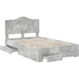  Krevetna konstrukcija s ladicama Betonski sivi 135 x 190 cm | shoptok.hr