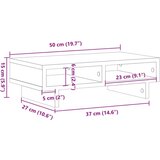 Stalak za monitor bijeli 50 x 27 x 15 cm od konstruiranog drva | shoptok.hr