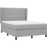  Krevet box spring s madracem svjetlosivi 140x200 cm od tkanine | shoptok.hr
