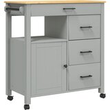 Furnova Kuhinjski voziček MONZA 84x40x90 cm trdna borovina, (21951244) | Shoptok.si