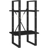 vidaXL Knjižna omara 2-nadstropna črna 40x30x70 cm trdna borovina | Shoptok.si