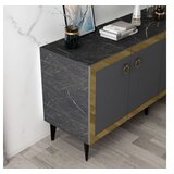 Hanah home komoda poli black marble anthracite gold