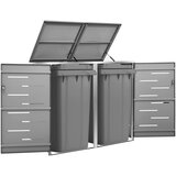 vidaXL Spremište za dvije kante za smeće 138 x 77,5 x 115,5 cm čelično Cijene