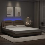 Furnova Posteljni okvir z LED lučkami kapučino 180x200 cm umetno usnje, (21936927) Cene