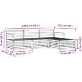  Set vanjskih sofa Prirodna 249,5 x 162,5 x 73 cm | shoptok.hr