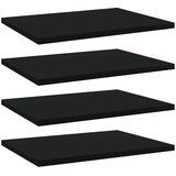 Police Dodatne police za omaro 4 kosi črne 40x30x1,5 cm iverna plošča, (21011946) Cene