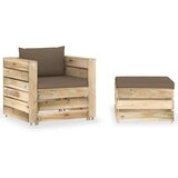  2-dijelna vrtna garnitura s jastucima zeleno impregnirano drvo | shoptok.hr