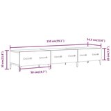 TV ormarić boja betona 150x34,5x30 cm konstruiranog drva | shoptok.hr