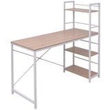  Radni stol s regalom za knjige s 4 razine boja hrasta | shoptok.hr