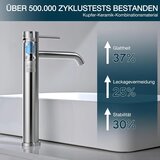 DETBOM 360° visoka brušeno srebrna kopalniška armatura | Shoptok.si