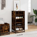vidaXL Stojalo za čevlje dimljen hrast 48x38x97,5 cm inženirski les | Shoptok.si