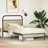 Posteljni okvir brez vzmetnice 107x203 cm dim. hrast inž. les, (21609080) | Shoptok.si