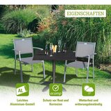 Gardenson Vrtna Zložljiva Miza Acaplan, 80x80x72, Antracit | Shoptok.si