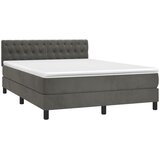  box spring s madracem LED tamnosivi 140x200 cm baršun | shoptok.hr