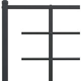  Metalni okvir kreveta uzglavlje i podnožje crni 150x200 cm | shoptok.hr