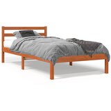 vidaXL Posteljni okvir medeno rjav 90x190 cm trdna borovina Cene