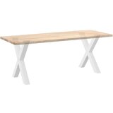 vidaXL Noge za jedilno mizo X-oblika 2 kosa bela 80x(72-73) cm jeklo | Shoptok.si