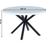 Kondela Jedilna miza, bela mat/črna, premer 120 cm, MEDOR | Shoptok.si