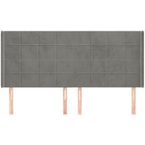  Uzglavlje s ušima svjetlosivo 183x16x118/128 cm baršunasto | shoptok.hr