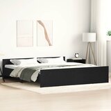  Okvir kreveta bez madraca crni hrast 200x200 cm drveni | shoptok.hr