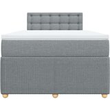 vidaXL Boxspring postelja z vzmetnico svetlo siva 120x190 cm blago | Shoptok.si
