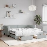  Dnevni krevet na razvlačenje svjetlosivi 90 x 190 cm baršunasti | shoptok.hr