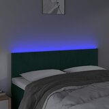 LED uzglavlje tamnozeleno 144x5x78/88 cm baršunasto | shoptok.hr