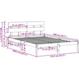 vidaXL Posteljni okvir z naslonom 150x200 cm Trden borov les | Shoptok.si