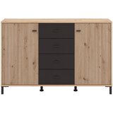 CARRYHOME ŠIROKA KOMODA, črna, hrast artisan | Shoptok.si