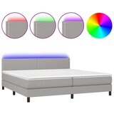 The Living Store Box spring postelja z vzmetnico LED sv. siva 200x200 cm blago - Box Spring Postelja, (21520894) | Shoptok.si