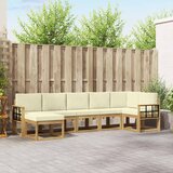  Set vanjskih sofa 7 kom. Bijela i krem Poliester Smeđa 306 x 128,5 x 73 cm | Shoptok.si