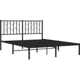  Metalni okvir za krevet s uzglavljem crni 140x190 cm | shoptok.hr