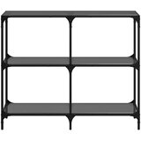  Konzolni stol s crnom staklenom površinom 98x30x81 cm čelični | shoptok.hr