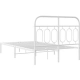 vidaXL Kovinski posteljni okvir z vzglavjem bel 120x200 cm | Shoptok.si