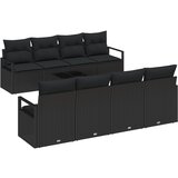 vidaXL set vrtnih sofa s 9 komada s jastucima crna poli rattan, dvostruka vrtna sofa s jastucima crna poli rattan | shoptok.hr