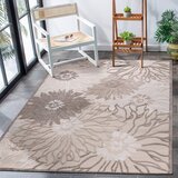 Lesnina XXXL PREPROGA ZA ZUNANJO UPORABO Floral 80/150 cm tkano rjava, krem barve, bež | Shoptok.si
