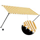 Maison Chic Zložljiva tenda - Senčniki z LED lučmi 250x150 cm rumena in bela, (22038215) Cene