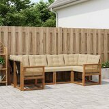 Set vanjskih sofa 6 kom. Prirodna i bež Smeđa 245 x 128,5 x 73 cm | shoptok.hr
