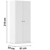 home24 OMARA S KLASIČNIMI VRATI, bela | Shoptok.si