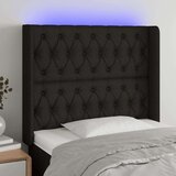 Uzglavlje crno 93 x 16 x 118/128 cm od tkanine Cijene