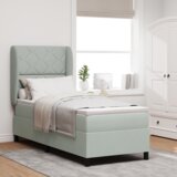 vidaXL Postelja s pod Balkonom in Vzmetnico Svetlo Siva 80x200 cm Žamet | Shoptok.si