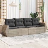 Maison Chic Seti vrtnega pohištva - Vrtna garnitura - Vrtni pohištvo set 4-delna z blazinami siv poli ratan, (21820264) | Shoptok.si